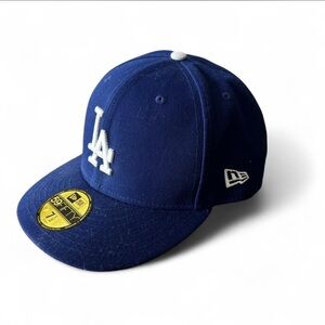 New Era Los Angeles Dodgers Fitted Cap in Royal Blue with White Logo